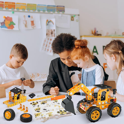 Jixin Xyzhi 3D Set Sets 4-16 Construction Kits Stem Metal Puzzle Machine Vehicle Model Car Construction Toy