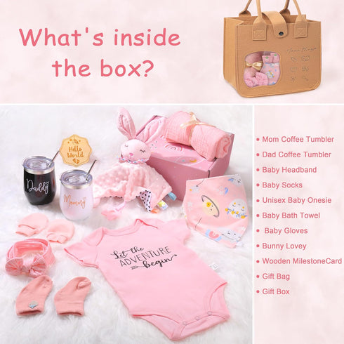 Oazoxro Set New Mom Gifts for Women, Pregnancy Gift for New Parents Gender Reveal Gifts with Mom and Dad Tumbler