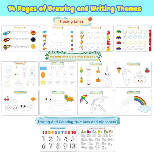 Huijing 29 Toddler Activities Preschool Learning Busy Book - Themes Binder Montessori Toys for Toddlers, Workbook