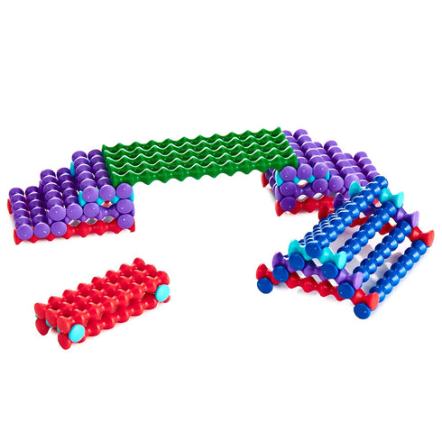 POPULAR PLAYTHINGS Playstix Master Set - 141 Piece Construction Toy Building Blocks Kit