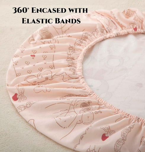 2 Pack Girls,32 16 4", SDY Jersey Bassinet Sheets for Baby "x "x Pink Kawaii Bear Standard Oval/Retangle Bassinet
