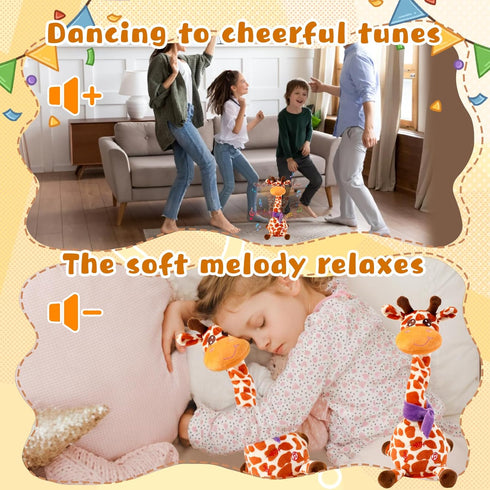 Tummy 10 Dancing Talking Singing Giraffe Baby Toy, Time Toy Giraffe Stuffed Animal with Volume Adjustment, Singing