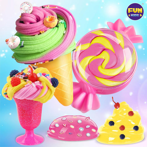 10-12, 8-12 Gift Butter Slime Kit for Girls FunKidz Ice Cream Soft Slime Making Kit Ages Kids Slime Toys Ideal Birthday