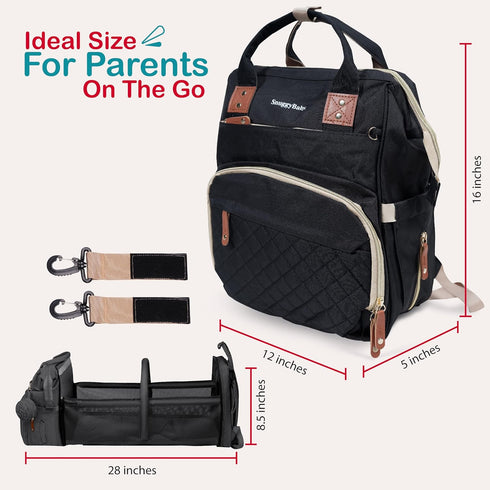 SnuggyBaby. Backpack SNUGGY BABY Diaper Bag with Changing Station, Diaper with Changing Pad, Portable Diaper Organizer