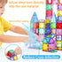 124PCS, 4 Set Upgraded Antibacterial Magnetic Tiles Including Large Square Tiles, Magnetic Building Blocks, Inhibits