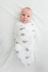 46x46 inches, Amazing Baby - Sensory Muslin Swaddle Blanket, Premium Cotton, XLarge Zebra, Black and White for Baby