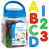 edxeducation Transparent Letters and Numbers Mini Jar, Colorful Plastic Light Box Accessory for Sensory Play