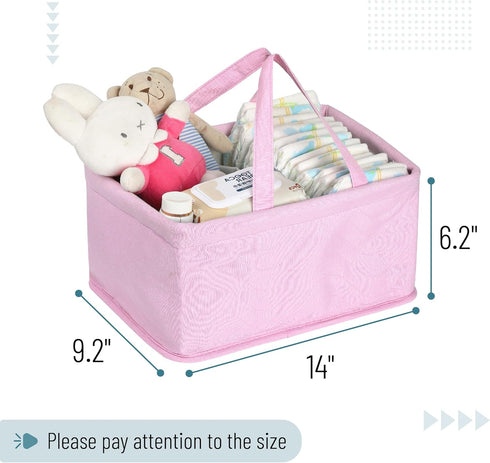 Mr. Pen Portable Baby Diaper Caddy Organizer - Pink Quilted Fabric for Nursery Essentials