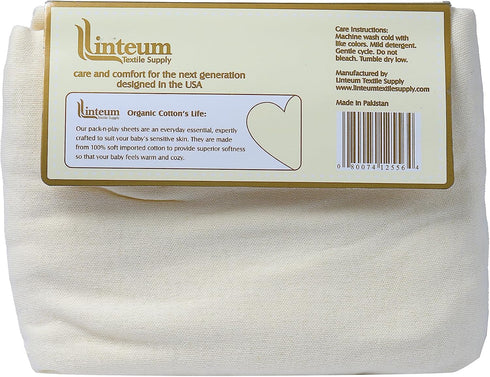 100% (1, Linteum Textile Premium Jersey Knit Baby Crib Fitted Sheet, Cotton Beige)