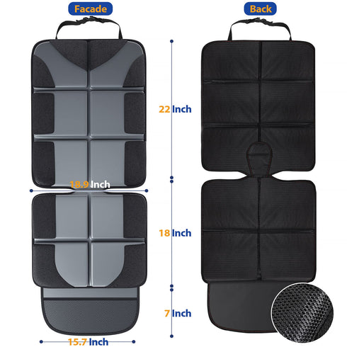 2 Pack 5-Layer 600D Gimars Car Seat Protectors, XL Thickest EPE Waterproof Protectors with Fabric, Nonslip Backing
