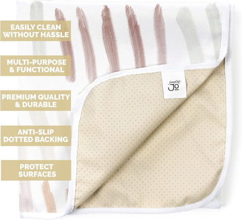 JumpOff Jo - Large Baby Splat Mat for Under High Chair, Booster Seat, Tabletop, Food Catcher - Protect Floor and Carpet