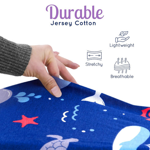 GROW WILD 3 Pack Changing Pad Cover | Soft & Stretchy Jersey Cotton | Diaper Changing Pad Covers for Boys and Girls
