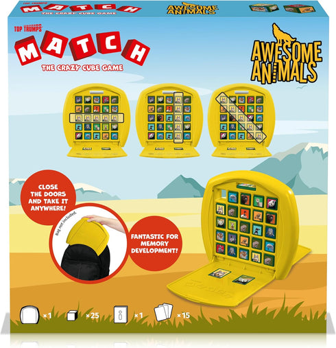 Top Trumps Match Game Awesome Animals, Family Board Game for Kids and Adults, Fun Two Player Game