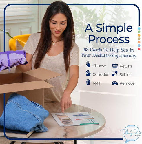 62 Streamline Decluttering Home Organization Kit - Talking Point Cards & Guide Easier Approach to & Simplify Clear