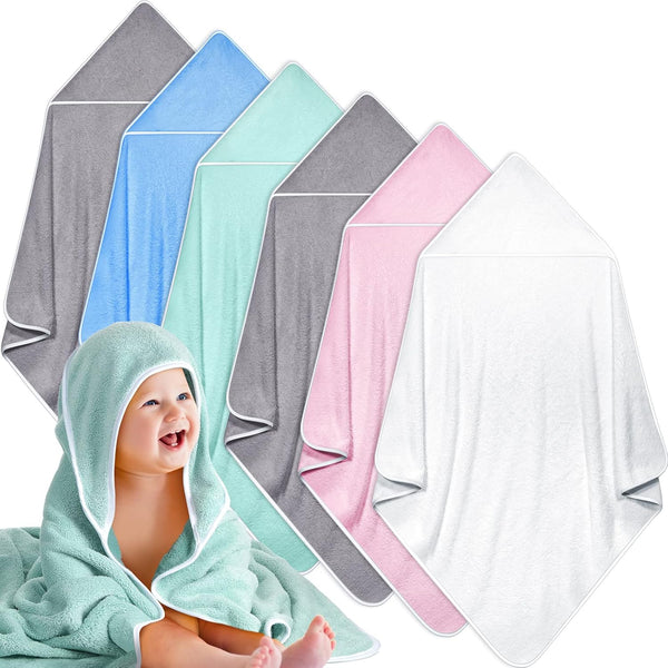 Chumia 6 Pack Baby Bath Towel Coral Fleece Soft Absorbent Newborn Hooded
