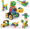 Picasso Toys STEM Learning Toys 105 Piece Building Block Set, Kids Construction Engineering Kit with IdeaBook
