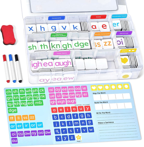 JoyCat 265 Phonics Magnetic Letter Tiles- Hooked on Phonics, ABC Reading Games