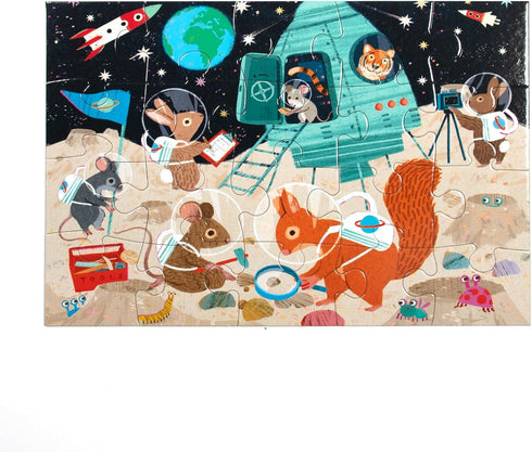 eeBoo: Space Exploration - 20 Piece Puzzle - 15 x 11 Kids Jigsaw, Oversized Glossy Pieces
