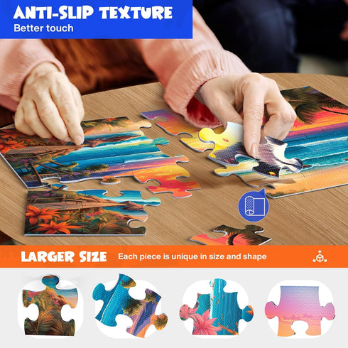 6 Packs Large Piece Jigsaw Puzzles for Elderly Puzzle Dementia Alzheimer's Products Activities, Alzheimer's Puzzles Cognitive Gift for Patients in Nursing Home Seniors Adults, 6 Storage Bags(16&35)