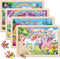 OGYZW Puzzles for Kids Ages 4-6, 4 Packs 24 Pcs Unicorn Princess Mermaid