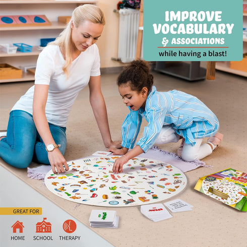 Matching Game Preschool Board Games - 2-in-1 Picture Cards, Educational Games for Kids 3 and Up