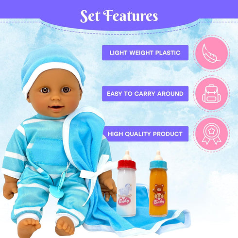 Baby Doll Bottles Playset with Magic Disappearing Milk & Juice, 6pc Doll Feeding Accessories