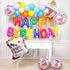 PartyWoo Happy Birthday Balloons - 37 pcs Mylar Letter Foil Balloons and Colorful Banner for Rainbow Birthday