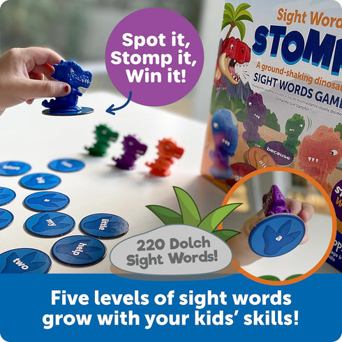 Learning Resources Sight Word Stomp! - Alphabet Toys, Phonics Flash Cards, Classroom Board Games, ABC Homeschool