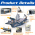 10 Military Aircraft Carrier Toys, Army Toys with Vehicles, Fighter Jet Helicopter Tanks and Army Men Action Figures