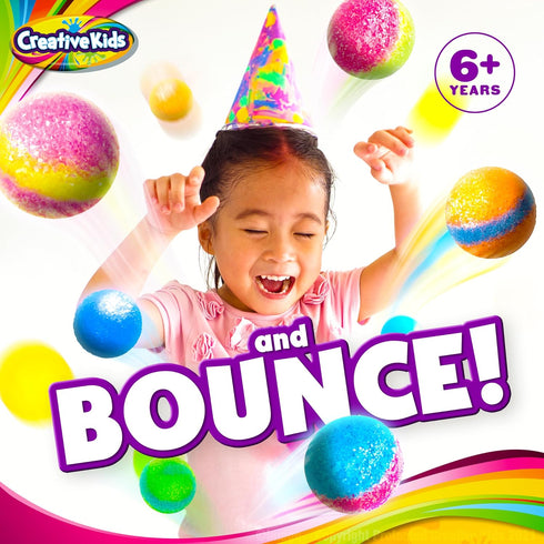 25 5 43 Creative Kids Magic Bouncy Balls - DIY STEM Toys - Science Kit for Kids - Multicolor Bags & Molds Makes Up
