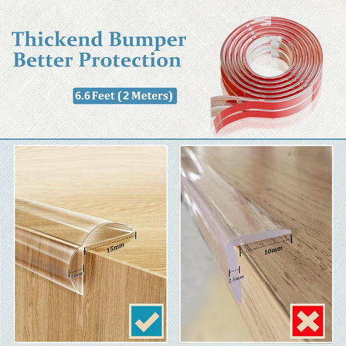6.6 1.2 Inch 4 Pack Edge Protector Baby Proofing Corner Protectors Silicone Desk Edge Cushion Child Safety Edge Covers