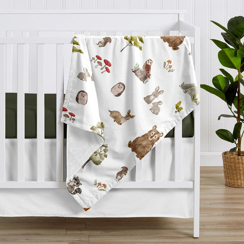 Sweet Jojo Designs Woodland Forest Animals Boy Girl Gender Neutral Unisex Soft Baby Blanket Receiving Security Stroller