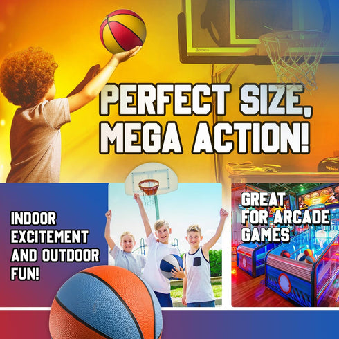 Mini Basketballs With Pump 7 Inch, Size 3 Pack Of 4 - Indoor/Outdoor Basketball Set for Kids