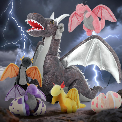 7 Set, 22 inch 4 2 MaoGoLan Pcs Dragon Plush Toy Large Dragon Stuffed Animal with Babies & Eggs in Mom's Belly