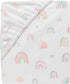 100% Lambs & Ivy Watercolor Pastel Rainbow Cotton Baby Fitted Crib Sheet