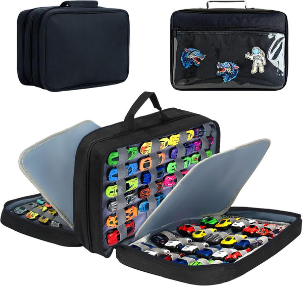 96 Toy Cars Storage Case Compatible with Hot Wheels, Matchbox Cars Storage Case, Carrying Case for Mini Toys