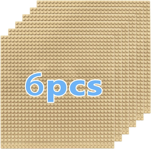 LABITITOUR 10"x10" Pack of 6 Classic Building Baseplates,Building Toy Base Boards to Build