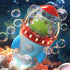 Automatic Bubble Machine, 360° Rotatable Rocket Bubble Blower with Lights & Music for Kids, Indoor Outdoor Use