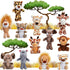 Sumind 12 Pieces Mini Stuffed Forest Animals Plush Toys, Cute Elephant, Lion, Giraffe, Tiger for Animal Themed Parties