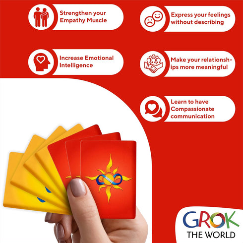 20 GROK Conversation Cards & Empathy Games - Games to Teach Empathy, Emotional Intelligence, & SEL Skills for Families