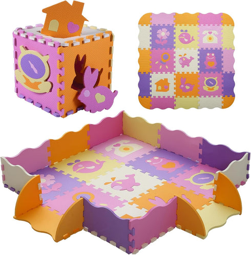 Foam Play Mat for Kids25Pcs Square Interlocking Puzzle Floor MatBaby Play Mat