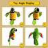 Houwsbaby 9'' Green Electronic Musical Talking Parrot Plush Toy, Interactive Recording Stuffed Animal for Kids