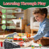 Set Set 2-4, Playset 3 4 5 6 Lehoo Castle Wooden Train - Dinosaur Train for Toddlers Wooden Train Track Railway Toys
