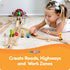 Community Set 310 Wooden Traffic Signs & Helper Figures Toy Includes Police, City & Construction Workers, Road Signs
