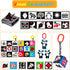 4 PCS High Contrast Black and White Baby Toys - Montessori Crinkle Sensory Book, Tummy Time Mirror, Rattle Gift