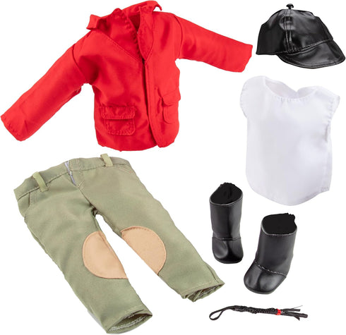 6pc Horseback Riding Outfit - 18" Doll Clothes & Accessories Compatible w American Girl Dolls - Equestrian Set includes Hat, Shirt, Jacket, Pants, Boots, & Crop - Gifts for Girls