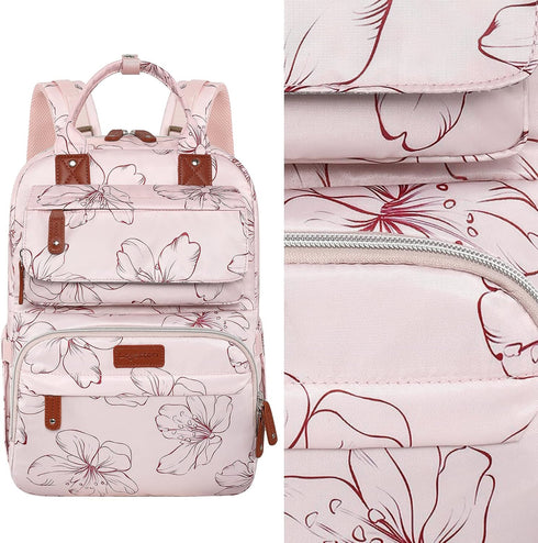 Backpack, Backpack Backpack Diaper Bag Baby Girl Diaper Bag for Mom, Large Pink Floral Diaper Bag for Girls, Waterproof