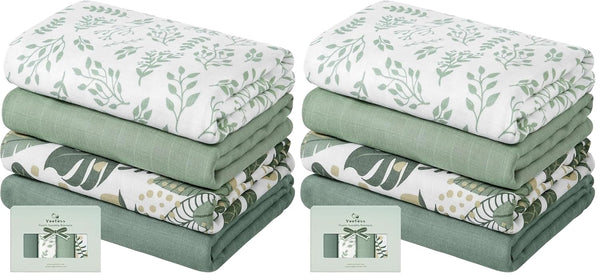 Yoofoss Muslin Swaddle Blankets, Organic Baby Blankets, 47 x 47 Inches Receiving