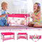 BABESIDE Baby Doll Crib, Foldable Baby Doll Bed for 17-21 Dolls, Doll Pack n Play Kids Gift with Storage Bag (Pink)
