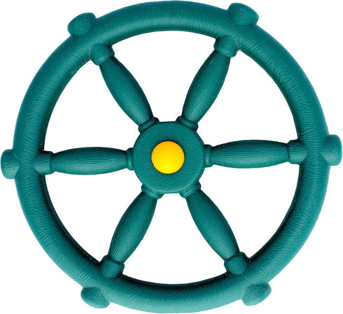 Jungle Gym Kingdom Pirate Ship Wheel for Kids Outdoor Playhouse, Treehouse, or Swingset - Green